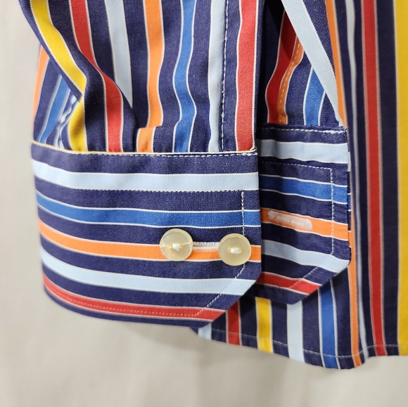 Funky ETON Multi Colour Stripe Contemporary Dress Shirt 100% Cotton sz 44 / 17.5 - Picture 5 of 7